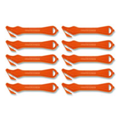 Klever Kutter Excel Plus Safety Cutter, 7" Plastic Handle, Orange, 10/Box (PLS40030G)
