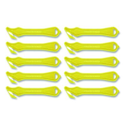 Klever Kutter Excel Plus Safety Cutter, 7" Plastic Handle, Yellow, 10/Pack (PLS40030Y)