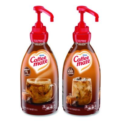 Coffee mate Liquid Creamer Pump Bottle, Salted Caramel Chocolate, 1.5 L Pump Bottle, 2/Carton (79976CT)
