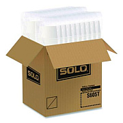 SOLO Double Poly Paper Food Containers, 5 oz, 3.38" Diameter x 2.01"h, White, Paper, 1,000/Carton (S605T02050)