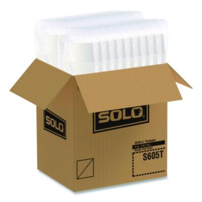 SOLO Double Poly Paper Food Containers, 5 oz, 3.38" Diameter x 2.01"h, White, Paper, 1,000/Carton (S605T02050)