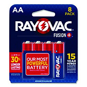 Rayovac Fusion Performance Alkaline AA Batteries, 8/Pack (8158TFUS)