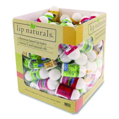 Lip Naturals Assorted Flavors Lip Balm, Bing Cherry, Tea Tree Mint, Vanilla Bean, 0.1 oz Tube, 100/Box (950FB)