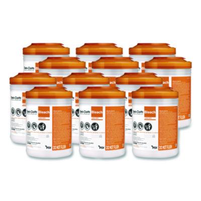 Sani Professional Sani-Cloth Bleach Germicidal Disposable Wipes, 1-Ply, 6 x 5, Unscented, White, 160/Canister, 12 Canisters/Carton (P84172)