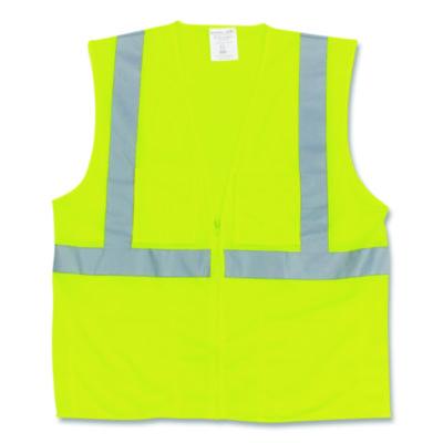 PIP ANSI Class 2 Two-Pocket Zipper Mesh Safety Vest, 2X-Large, Hi-Viz Lime Yellow (3020702ZLY2X)