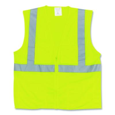 PIP ANSI Class 2 Two-Pocket Zipper Mesh Safety Vest, Large, Hi-Viz Lime Yellow (3020702ZLYL)