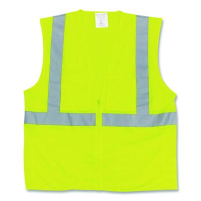 PIP ANSI Class 2 Two-Pocket Zipper Mesh Safety Vest, X-Large, Hi-Viz Lime Yellow (3020702ZLYXL)