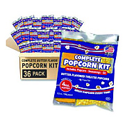Great Western Products Premium America Popcorn, Butter, 8 oz Pack, 36/Carton (GRE00016)