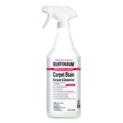 Rust-Oleum Professional Carpet Stain Remover Plus Deodorizer, Lemon Scent, 32 oz Spray Bottle, 6/Carton (352258)