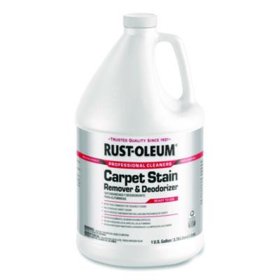 Rust-Oleum Professional Carpet Stain Remover Plus Deodorizer, Lemon Scent, 1 gal Jug, 4/Carton (352253)