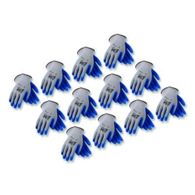 G-Tek GP Latex-Coated Cotton/Polyester Gloves, EN388: 1111, 10" Long, X-Large, Gray/Blue, 12 Pairs (391310XL)