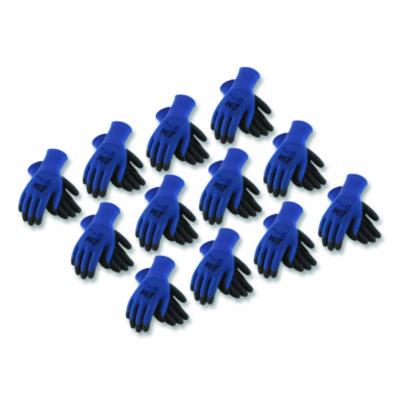 G-Tek GP Nitrile-Coated Nylon Gloves, EN388: 4121, 10" Long, Small, Blue/Black, 12 Pairs (34500S)