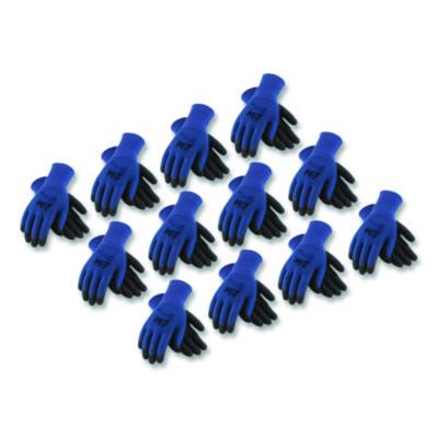 G-Tek GP Nitrile-Coated Nylon Gloves, EN388: 4121, 10" Long, Large, Blue/Black, 12 Pairs (34500L)