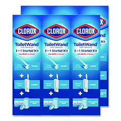 Clorox ToiletWand Disposable Toilet Cleaning System: Handle, Caddy and Refills, White, 6/Carton (03191CT)