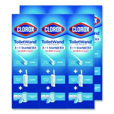Clorox ToiletWand Disposable Toilet Cleaning System: Handle, Caddy and Refills, White, 6/Carton (03191CT)