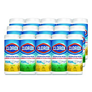 Clorox Disinfecting Wipes, Cleaning Wipes, 1-Ply, 7 x 8, Fresh Scent/Citrus Blend, 35/Canister, 3/Pack, 5 Packs/Carton (30112CT)