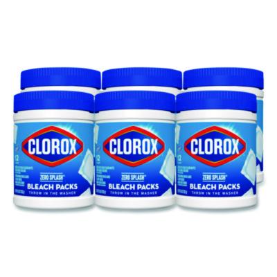 Clorox Zero Splash Bleach Packs, Regular, 12 Packs/Canister, 6 Canisters/Carton (31371)