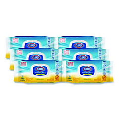 Clorox Disinfecting Cleaning Wipes, Easy Pull Pack, 1-Ply, 8 x 7, Lemon Scent, White, 75 Towels/Box, 6 Boxes/Carton (31404CT)