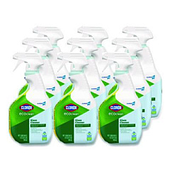Clorox Pro EcoClean Glass Cleaner, Unscented, 32 oz Spray Bottle, 9/Carton (60277CT)