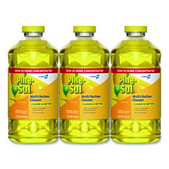 Pine-Sol CloroxPro Multi-Surface Cleaner Concentrated, Lemon Fresh Scent, 80 oz Bottle, 3/Carton (60607CT)