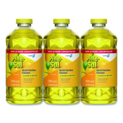 Pine-Sol CloroxPro Multi-Surface Cleaner Concentrated, Lemon Fresh Scent, 80 oz Bottle, 3/Carton (60607CT)
