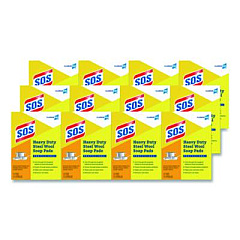 S.O.S. Steel Wool Soap Pads, 2.4 x 3, Steel, 15 Pads/Box, 12 Boxes/Carton (88320CT)