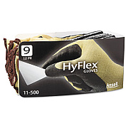 AnsellPro HyFlex Ultra Lightweight Assembly Gloves, Black/Yellow, Size 9, 12 Pairs (115009)
