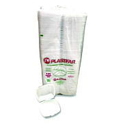 Plastifar Foam Hinged Lid Containers, 6 x 6 x 3, White, Foam, 500/Carton (12175)