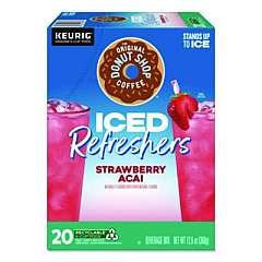The Original Donut Shop ICED Refreshers K-Cup Pods, Strawberry Acai, 20/Box (0237)