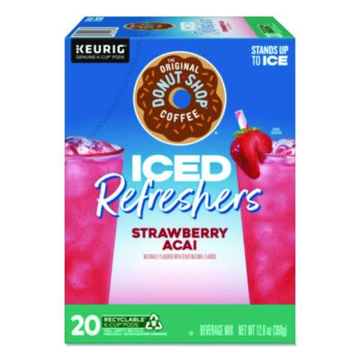 The Original Donut Shop ICED Refreshers K-Cup Pods, Strawberry Acai, 20/Box (0237)