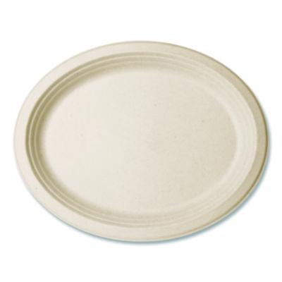 Vegware Nourish Molded Fiber Tableware, Compostable, Platter, Sugarcane, 8 x 10, White, 500/Carton (VWP009NFA)