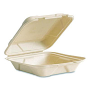 Vegware Nourish Molded Fiber Takeout Containers, Compostable, 7.9 x 7.9 x 2.9, White, Sugarcane, 200/Carton (VWHC81NFA)