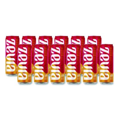 Zevia Zero Sugar Naturally Sweetened Energy Drink, Mango Ginger, 12 oz Can, 12/Carton (0195112)
