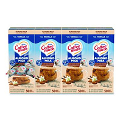 Coffee mate Plant-Based Almond Milk Non-Dairy Liquid Creamer Singles, Natural Vanilla, 0.38 oz Mini Cups, 200/Carton (42258CT)