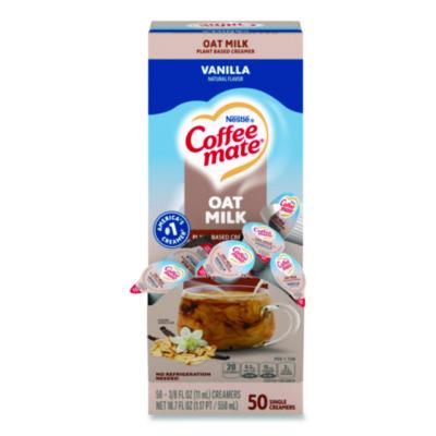 Coffee mate Plant-Based Oat Milk Liquid Creamers, Natural Vanilla, 0.38 oz Mini Cups, 50/Box (19891)