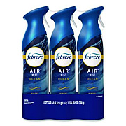 Febreze AIR, Ocean, 8.8 oz Aerosol Spray, 3/Pack (43888)