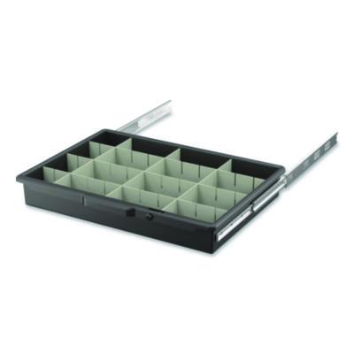 Lockable Slide Drawer with Dividers for Suncast Commercial Full-Size Housekeeping Carts HKC1000/HKC2000, Plastic, Black (HKCDRW2)