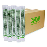 Eco-Products GreenStripe Renewable and Compostable PLA Cold Cups, 24 oz, Plastic, Clear, 50/Pack, 20 Packs/Carton (EPCC24GS)