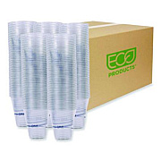 Eco-Products BlueStripe 25% Recycled Content Cold Cups, 12 oz, Plastic, Clear/Blue, 50/Pack, 20 Packs/Carton (EPCR12)