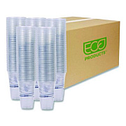 Eco-Products BlueStripe Recycled Content Clear Plastic Cold Drink Cups, 24 oz, 600/Carton (EPCR24)
