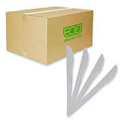Eco-Products Plantware Compostable Cutlery, Knife, Plastic, Pearl White, 50/Pack, 20 Packs/Carton (EPS011)