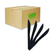 Eco-Products 100% Recycled Content Cutlery, Knife, Plastic, Black, 50/Pack, 20 Packs/Carton (EPS111)