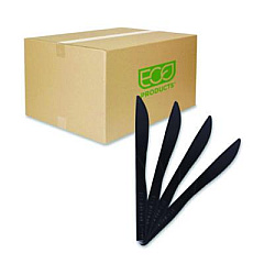 Eco-Products 100% Recycled Content Cutlery, Knife, Plastic, Black, 50/Pack, 20 Packs/Carton (EPS111)