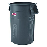 Suncast Commercial Injection Molded Utility Trash Can, 44 gal, Plastic/Resin, Gray (TCU44)