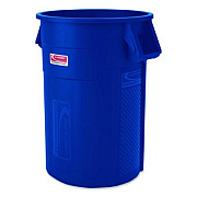 Suncast Commercial Injection Molded Utility Trash Can, 44 gal, Plastic/Resin, Blue (TCU44BL)