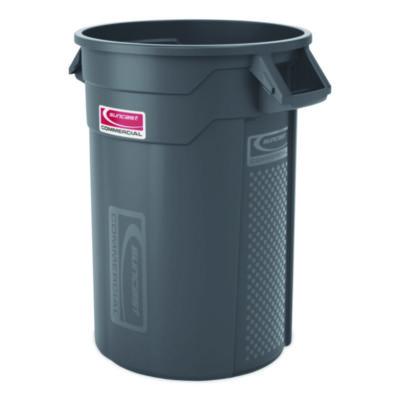 Suncast Commercial Injection Molded Utility Trash Can, 32 gal, Plastic/Resin, Gray (TCU32)