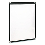 Excello Global Products Menu Holder For 8.5 x 11 Menus, Portrait Orientation, 2-View, 9.3 x 12 Holder, Clear/Black/Silver, 10/Pack (SPLSMENU2)