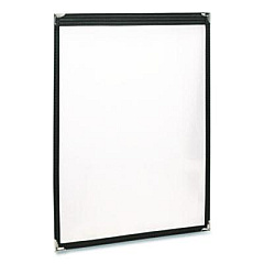 Excello Global Products Menu Holder For 8.5 x 11 Menus, Portrait Orientation, 2-View, 9.3 x 12 Holder, Clear/Black/Silver, 10/Pack (SPLSMENU2)