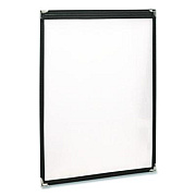 Excello Global Products Menu Holder For 11 x 17 Menus, Portrait Orientation, 11.7 x 18, Clear/Black/Silver (SPLSMENU1117)