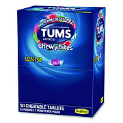Lil' Drugstore TUMS Antacid Chewy Bites, 2 Tablets/Pouch, 25 Pouches/Box (81518)